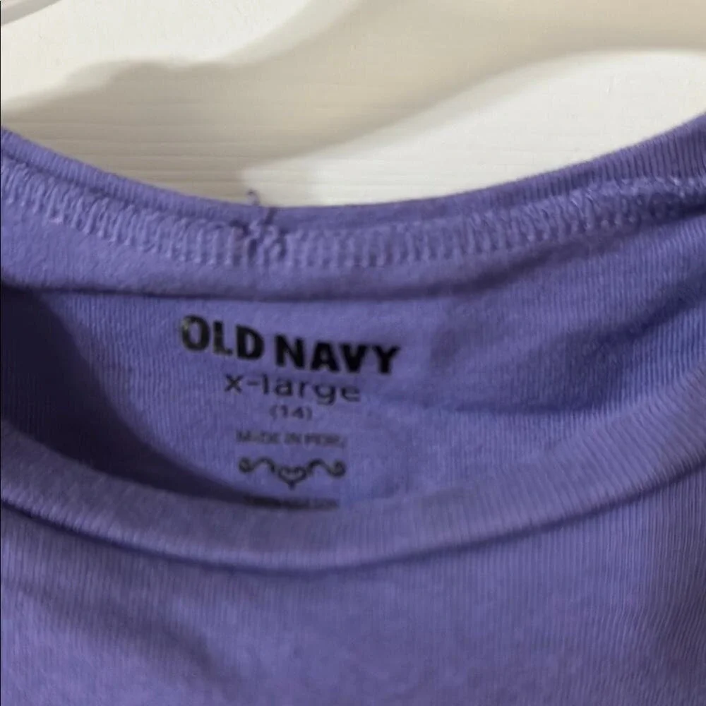 Old Navy Purple Short Sleeve Tee Soccer Graphic‎ Girls Size 16